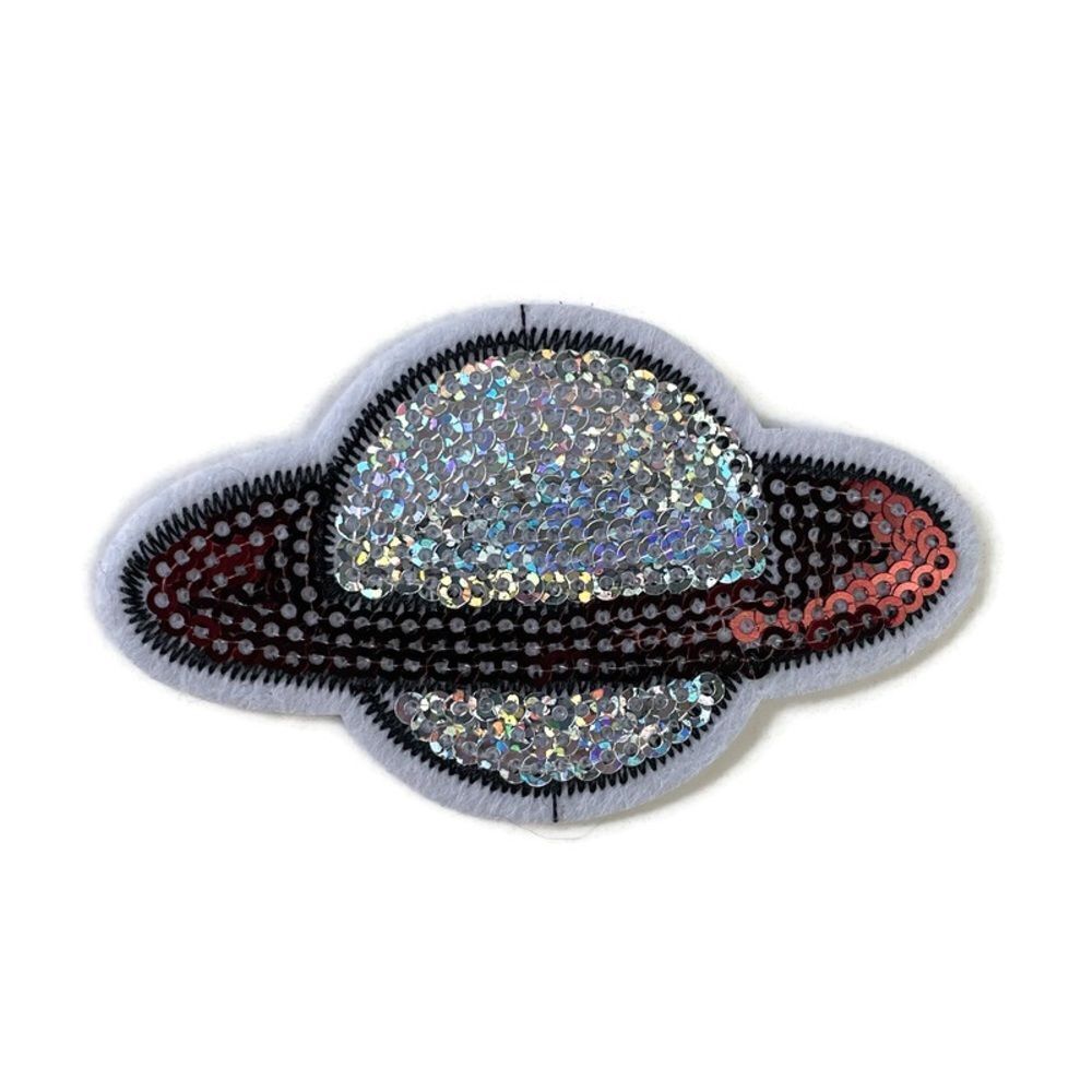 Silver Planet Sequins Patch